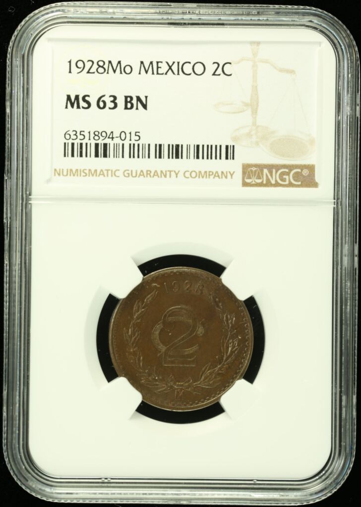 Modern Silver & Minors 2 Centavo 1928 Mo NGC MS63BN 0134002Property of World Numismatics