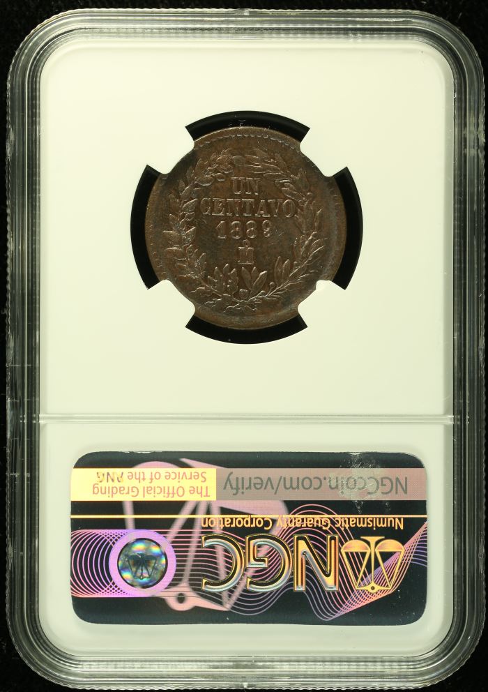 Republic Silver & Minors Centavo 1889 Mo NGC MS64BN 0133086Republic Silver & Minors Centavo 1889 Mo NGC MS64BN 0133086 - Image 2