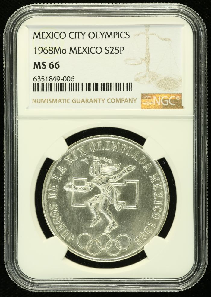 Modern Silver & Minors 25 Peso 1968 Mo NGC MS66 0133561Modern Silver & Minors 25 Peso 1968 Mo NGC MS66 0133561