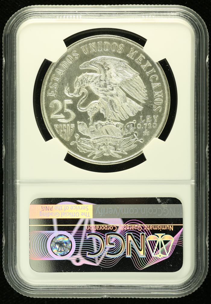 Modern Silver & Minors 25 Peso 1968 Mo NGC MS66 0133561Modern Silver & Minors 25 Peso 1968 Mo NGC MS66 0133561 - Image 2