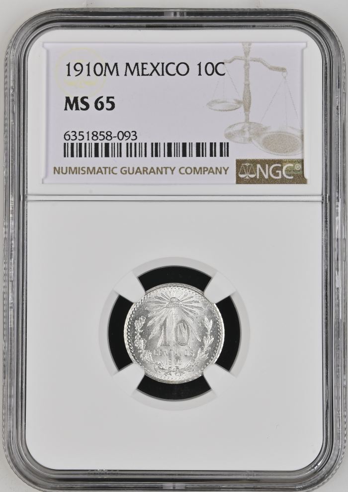 Modern Silver & Minors 10 Centavo 1910 M NGC MS65 0134203Modern Silver & Minors 10 Centavo 1910 M NGC MS65 0134203