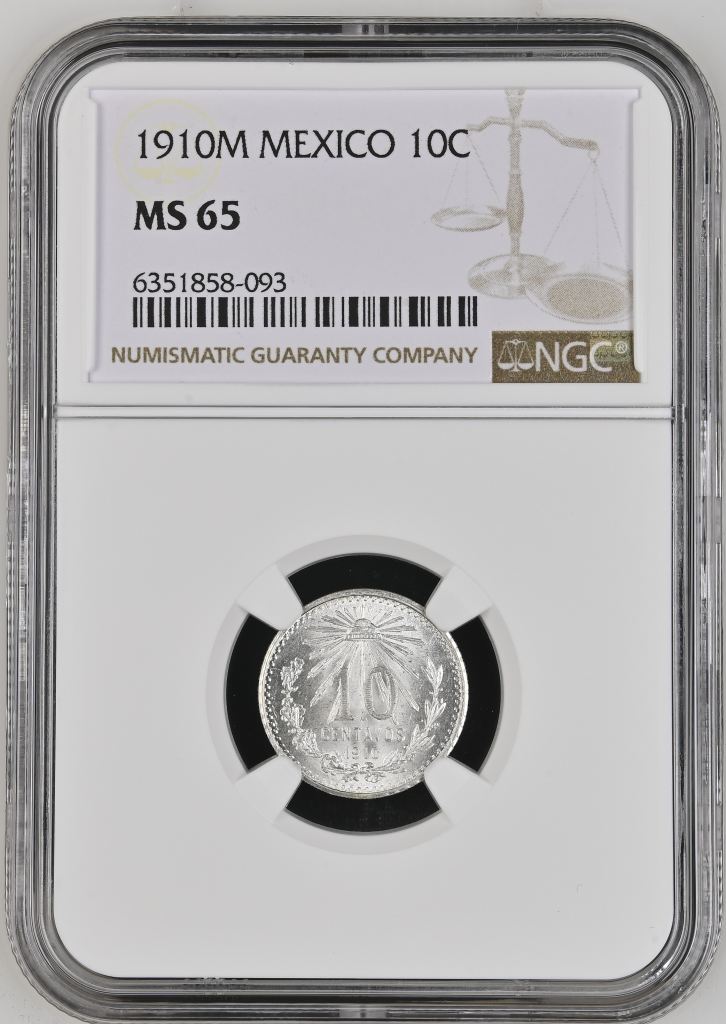 Modern Silver & Minors 10 Centavo 1910 M NGC MS65 0134203