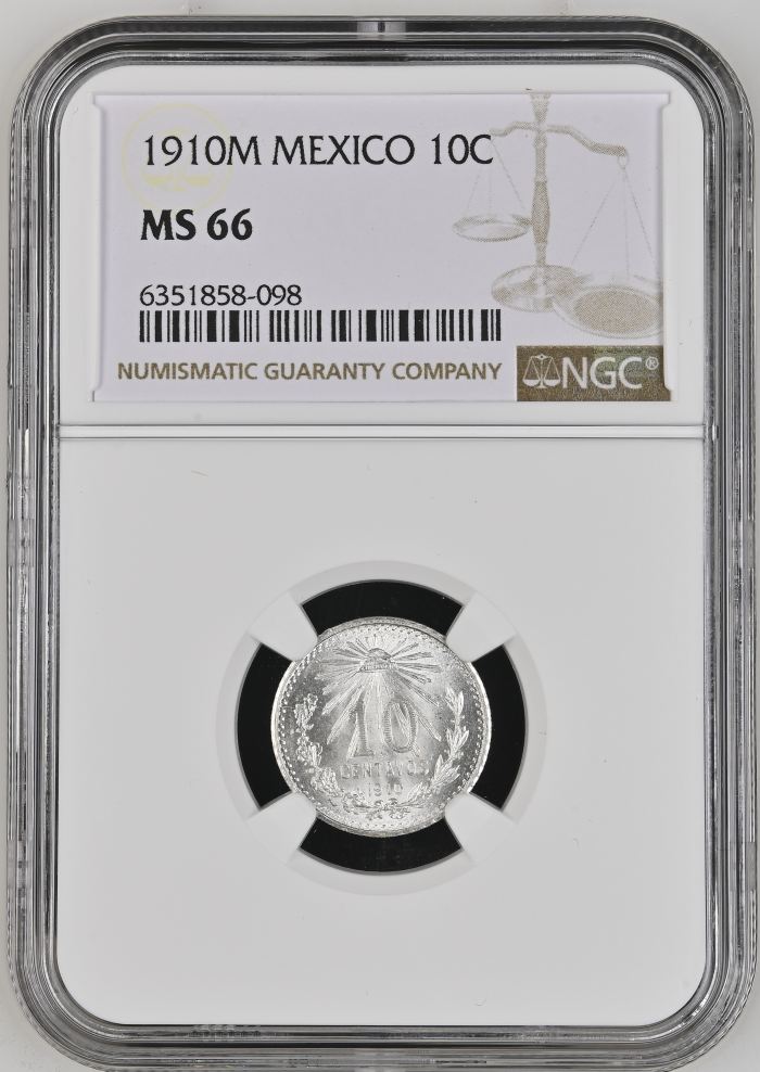 Modern Silver & Minors 10 Centavo 1910 M NGC MS66 0134210Modern Silver & Minors 10 Centavo 1910 M NGC MS66 0134210
