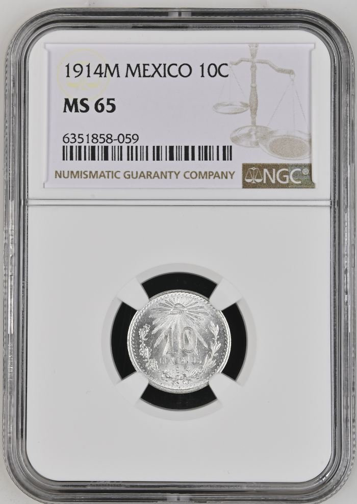 Modern Silver & Minors 10 Centavo 1914 M NGC MS65 0134215Modern Silver & Minors 10 Centavo 1914 M NGC MS65 0134215