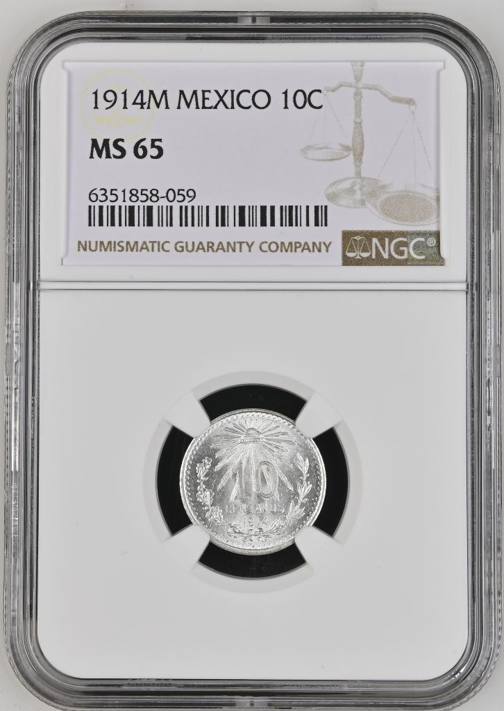 Modern Silver & Minors 10 Centavo 1914 M NGC MS65 0134215