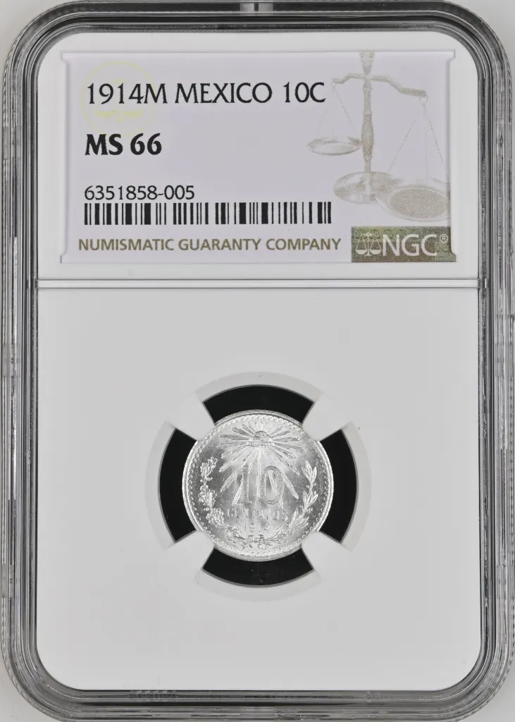 Modern Silver & Minors 10 Centavo 1914 M NGC MS66 0134232