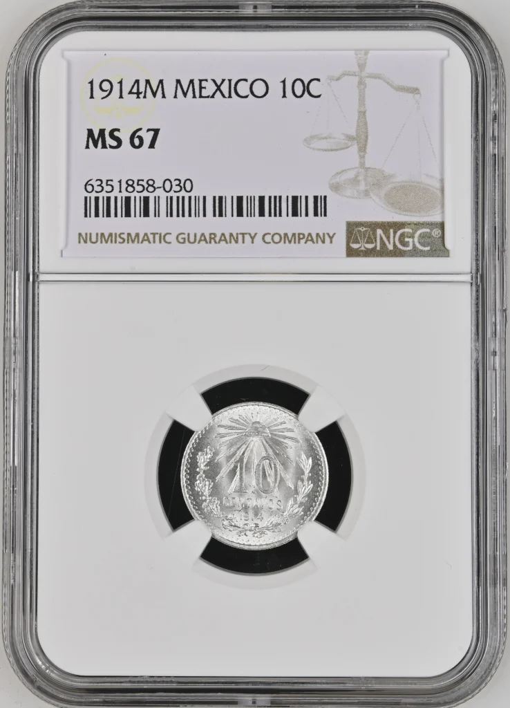 Modern Silver & Minors 10 Centavo 1914 M NGC MS67 0134287