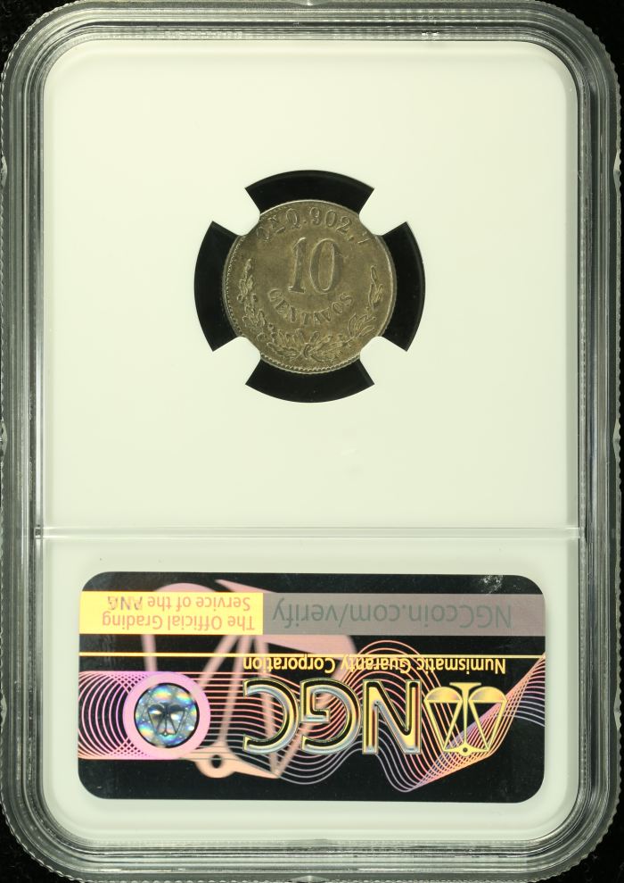 Republic Silver & Minors 10 Centavo 1901 Cn Q NGC AU58 0134761Republic Silver & Minors 10 Centavo 1901 Cn Q NGC AU58 0134761 - Image 2