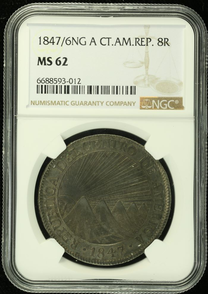 Central American Republic 8 Reales 1847/6 Ng A NGC MS62 0134780Central American Republic 8 Reales 1847/6 Ng A NGC MS62 0134780