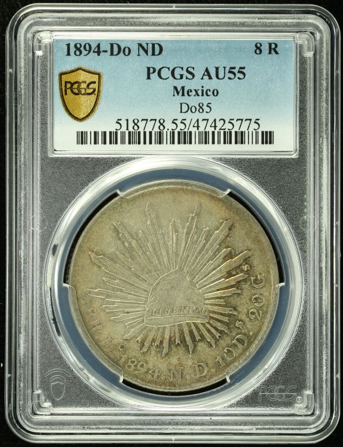 Durango 8 Reales 1894 Do ND PCGS AU55 0134819Durango 8 Reales 1894 Do ND PCGS AU55 0134819