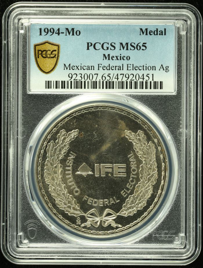 Medals & Tokens Mexican Federal Election Medal 1994 Mo PCGS MS65 0134832Medals & Tokens Mexican Federal Election Medal 1994 Mo PCGS MS65 0134832