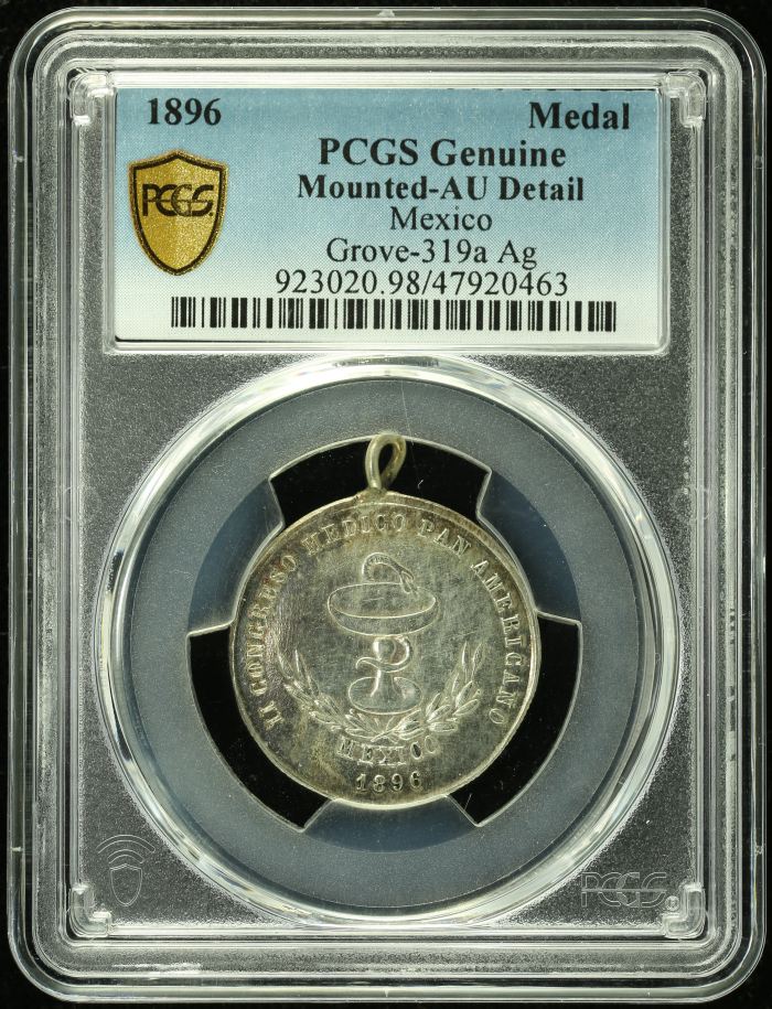 Medals & Tokens Pan American Congress Medal 1896 PCGS AU Detail 0134841Medals & Tokens Pan American Congress Medal 1896 PCGS AU Detail 0134841