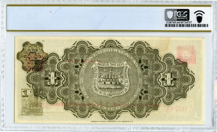 Bancos Peso 1914 Puebla M468b PCGS Ch UNC 64 f_34567Bancos Peso 1914 Puebla M468b PCGS Ch UNC 64 f_34567 - Image 2