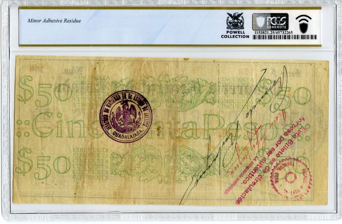 Revolutionary Currency 50 Pesos 1913 Chihuahua M909b PCGS VF25 f_34573Revolutionary Currency 50 Pesos 1913 Chihuahua M909b PCGS VF25 f_34573 - Image 2