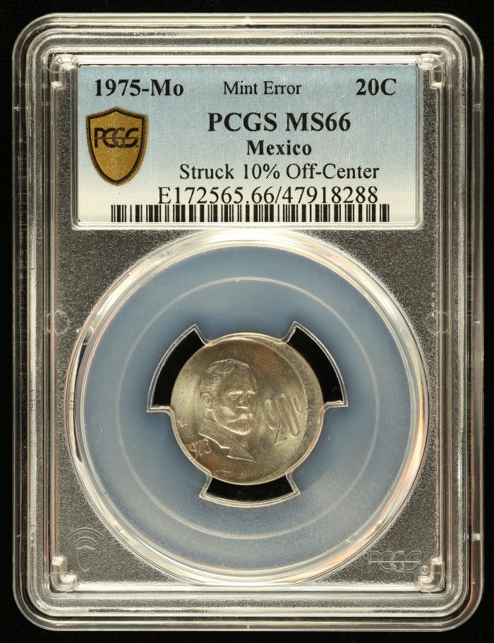 Mint Errors 20 Centavo 1975 Mo PCGS MS66 0135615