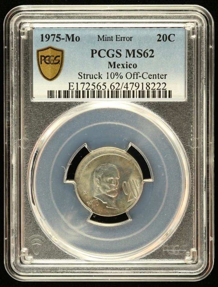 Mint Errors 20 Centavo 1975 Mo PCGS MS62 0135678