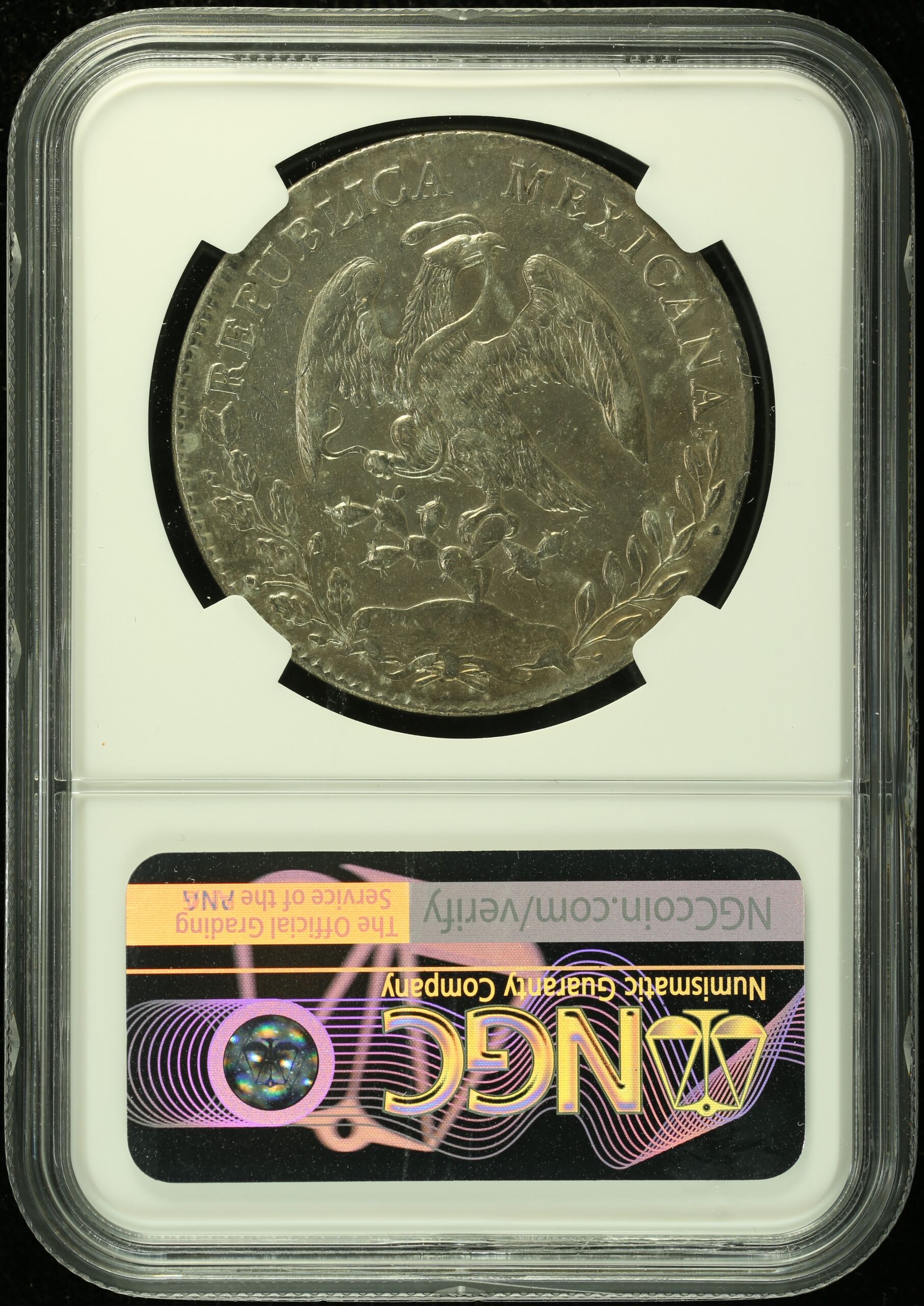 Guanajuato Mexican Coins Republic 8 Reales Guanajuato 8 Reales 1897 Go RS NGC AU55 0135402 Guanajuato 8 Reales 1897 Go RS NGC AU55 0135402Guanajuato 8 Reales 1897 Go RS NGC AU55 0135402 - Image 2