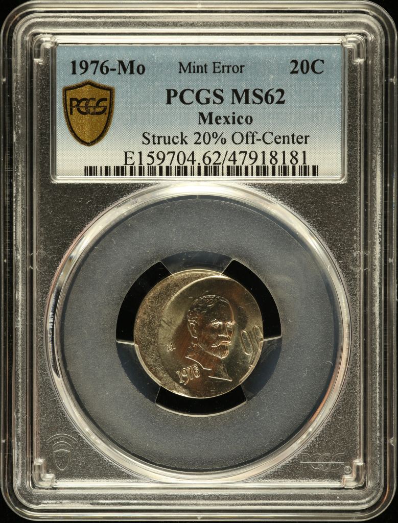 Mint Errors 20 Centavo 1976 Mo PCGS MS62 0135567