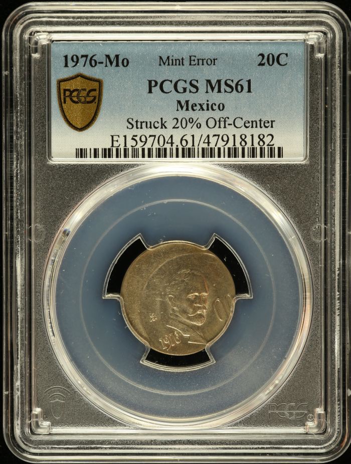 Mint Errors 20 Centavo 1976 Mo PCGS MS61 0135623Mint Errors 20 Centavo 1976 Mo PCGS MS61 0135623