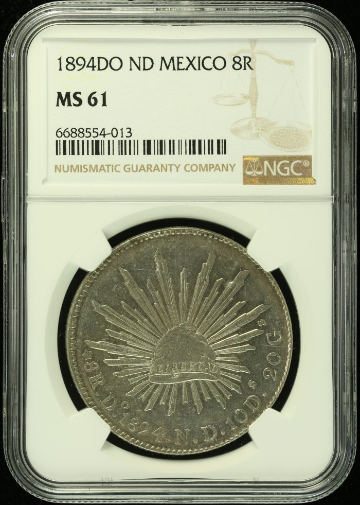 Durango 8 Reales 1894 Do ND NGC MS61 0135407Durango 8 Reales 1894 Do ND NGC MS61 0135407