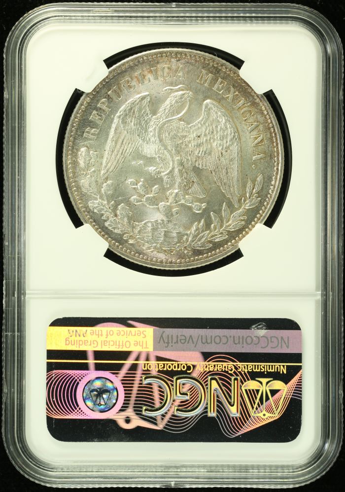 Republic Silver & Minors Peso 1908 Mo GV NGC MS62 0135042Republic Silver & Minors Peso 1908 Mo GV NGC MS62 0135042 - Image 2