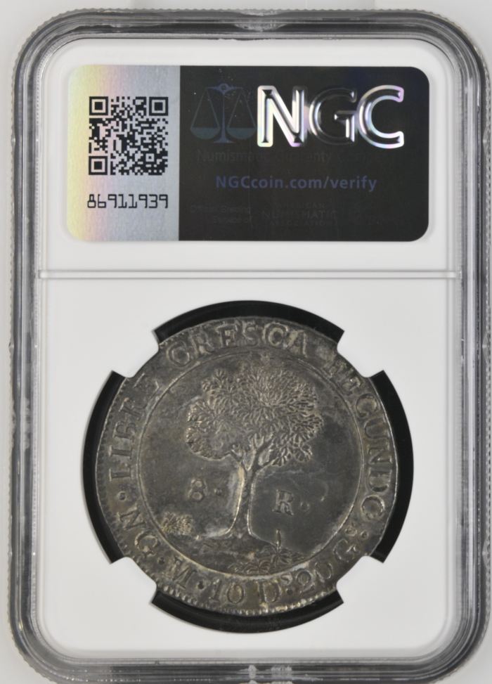 Central American Republic 8 Reales 1829 NG M NGC AU58 0136077