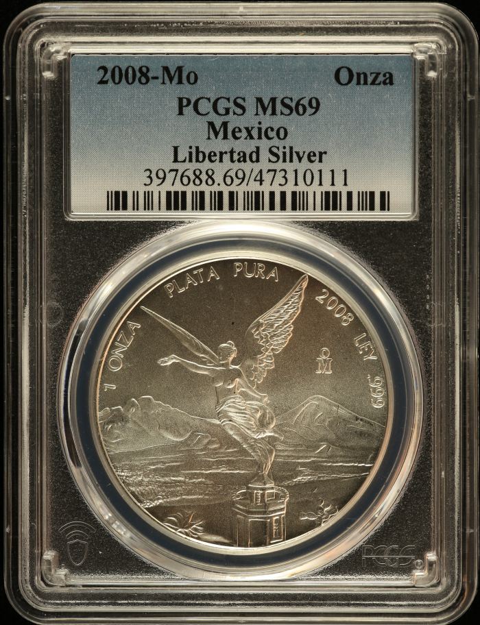 Modern Silver & Minors Onza 2008 Mo PCGS MS69 0135971Modern Silver & Minors Onza 2008 Mo PCGS MS69 0135971