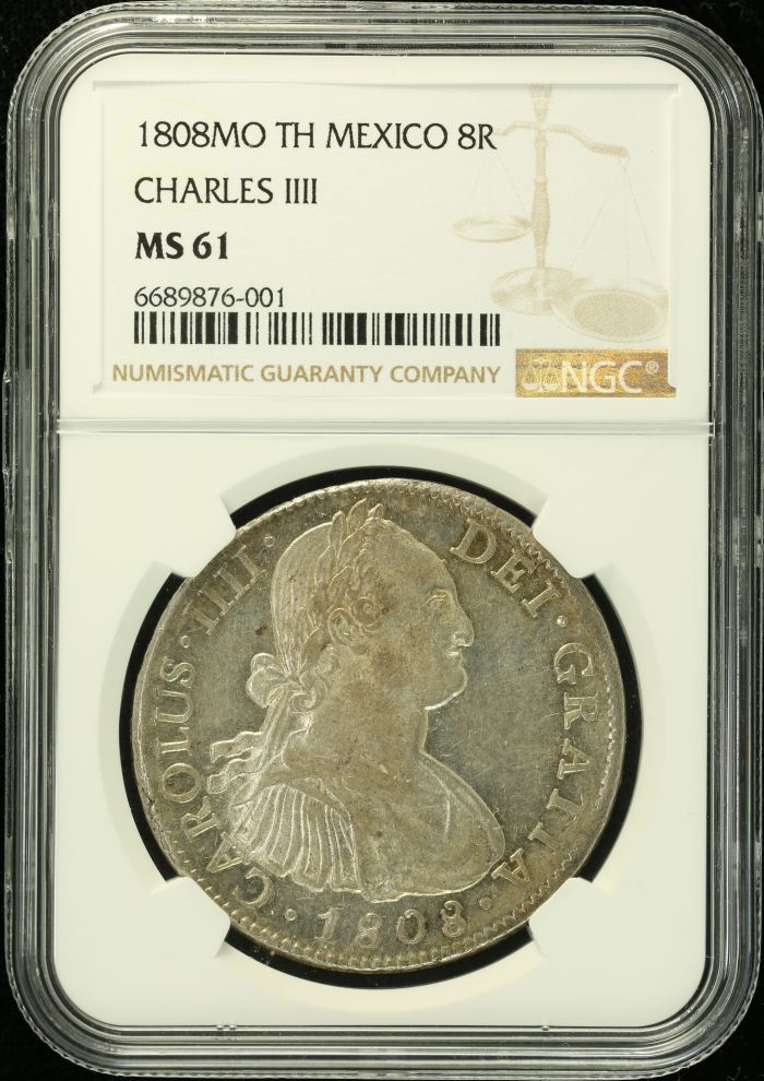 Colonial Silver & Minors 8 Reales 1808 Mo TH NGC MS61 0136366Colonial Silver & Minors 8 Reales 1808 Mo TH NGC MS61 0136366