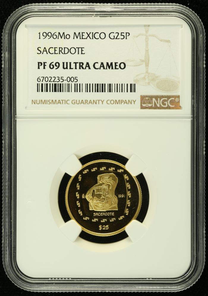 Modern Gold 25 Peso 1996 Mo NGC PF69 Ultra Cameo 0136379Modern Gold 25 Peso 1996 Mo NGC PF69 Ultra Cameo 0136379