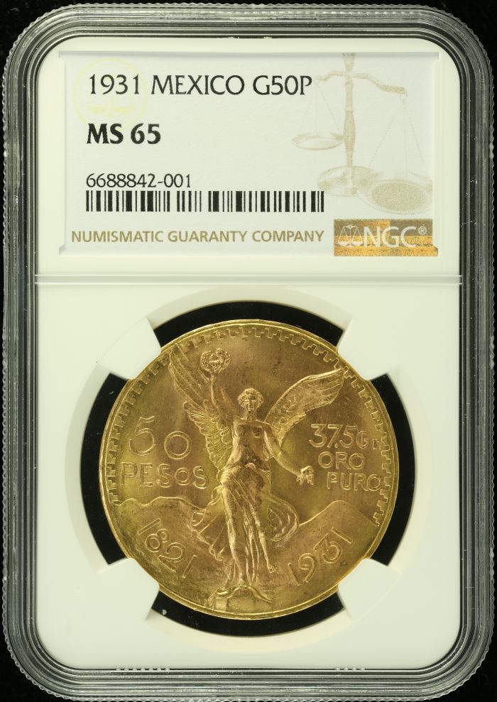 Modern Gold 50 Peso 1931 NGC MS65 0136074Modern Gold 50 Peso 1931 NGC MS65 0136074