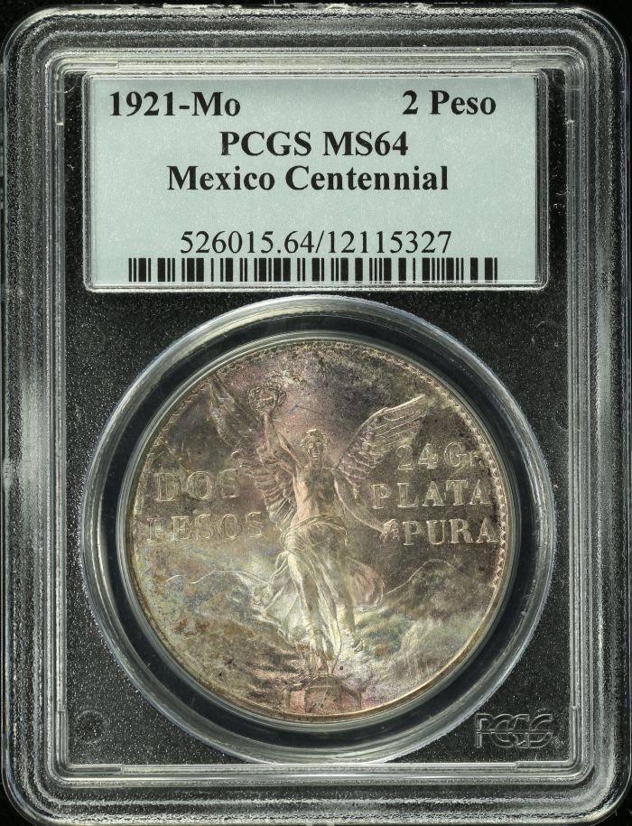 Modern Silver & Minors 2 Peso 1921 Mo PCGS MS64 0136370Modern Silver & Minors 2 Peso 1921 Mo PCGS MS64 0136370