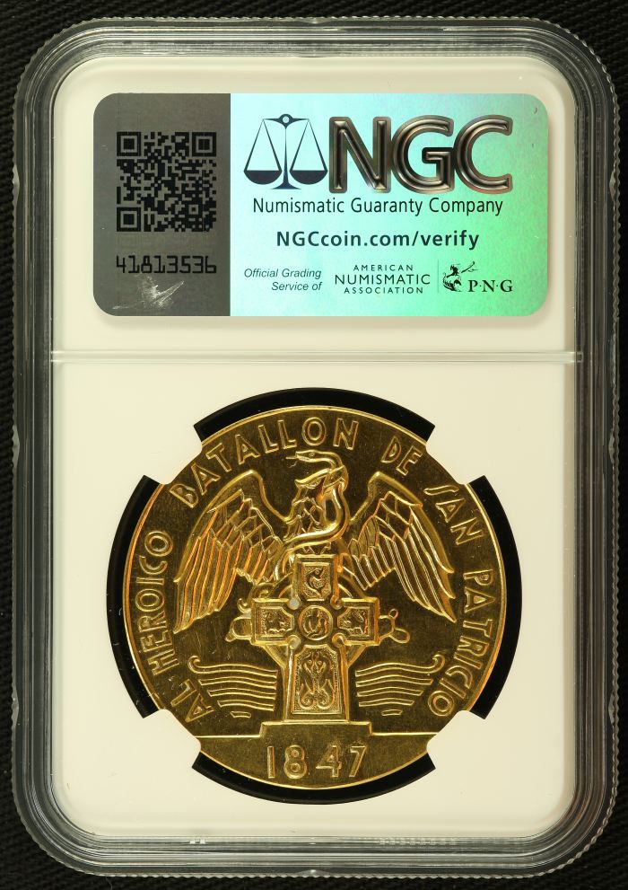 Medals & Tokens Batallon de San Patricio Gold Medal (1960) NGC MS62 Grove-768 0136052Medals & Tokens Batallon de San Patricio Gold Medal (1960) NGC MS62 Grove-768 0136052 - Image 2