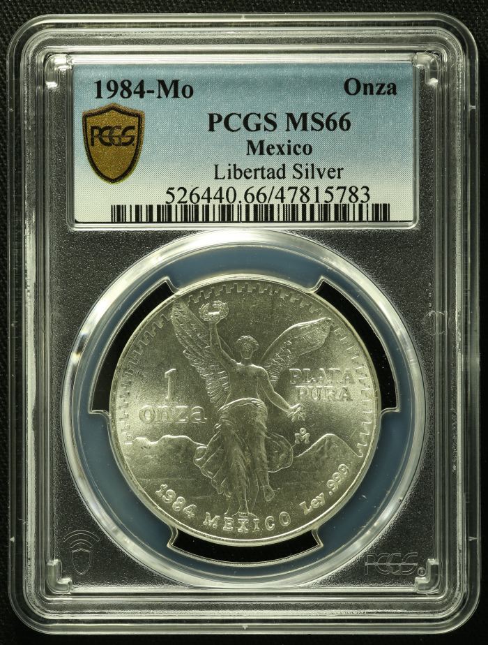 Modern Silver & Minors Onza 1984 Mo PCGS MS66 0135761Modern Silver & Minors Onza 1984 Mo PCGS MS66 0135761
