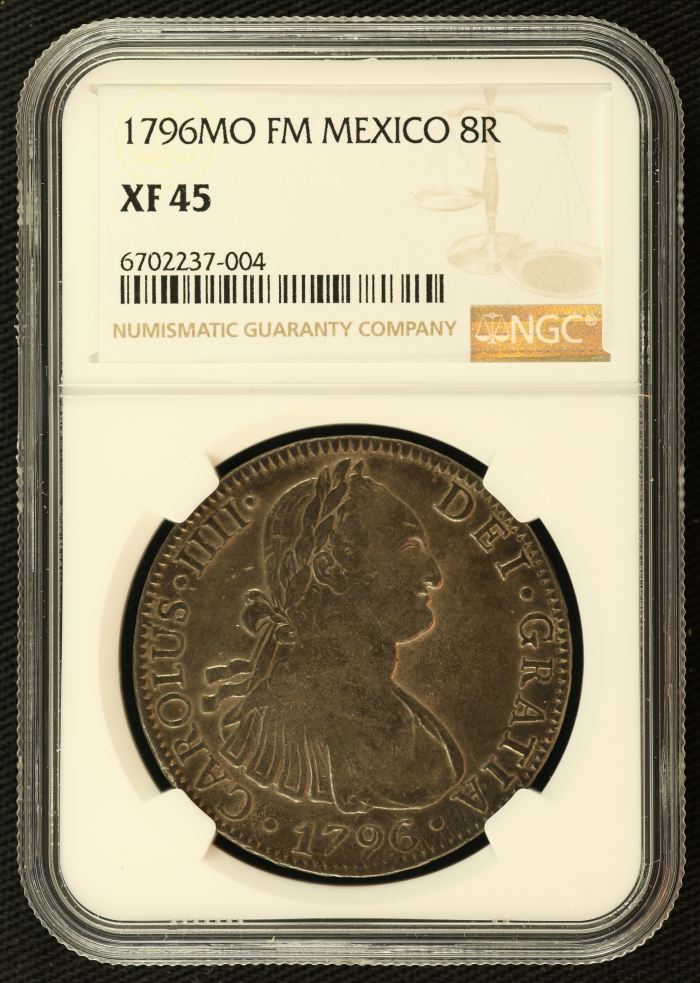 Colonial Silver & Minors 8 Reales 1796 Mo FM NGC XF45 0136022Colonial Silver & Minors 8 Reales 1796 Mo FM NGC XF45 0136022