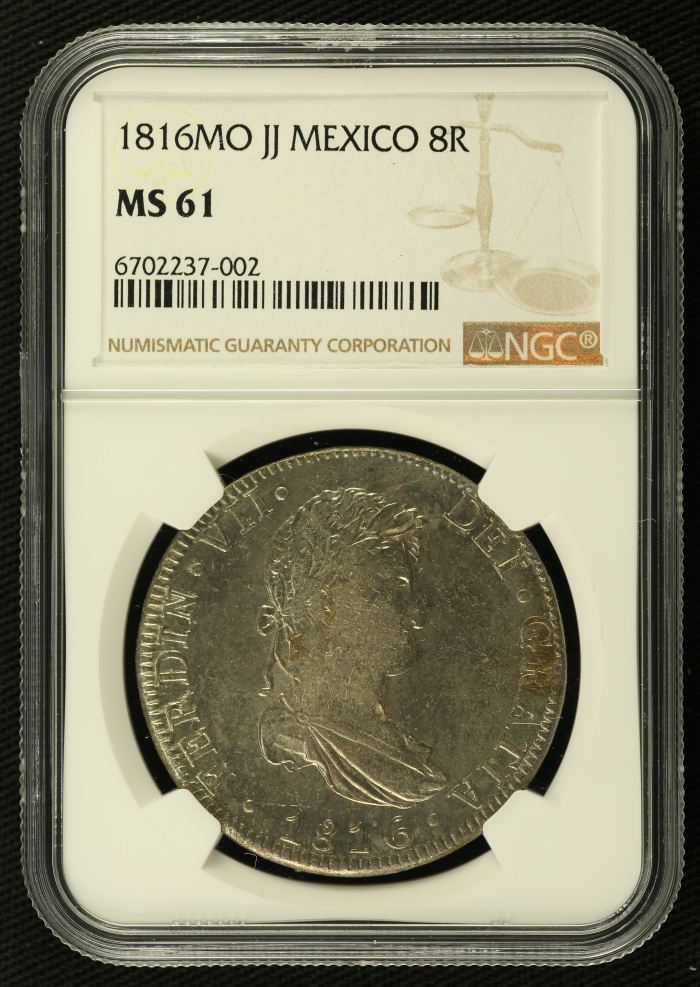 Colonial Silver & Minors 8 Reales 1816 Mo JJ NGC MS61 0136197Colonial Silver & Minors 8 Reales 1816 Mo JJ NGC MS61 0136197