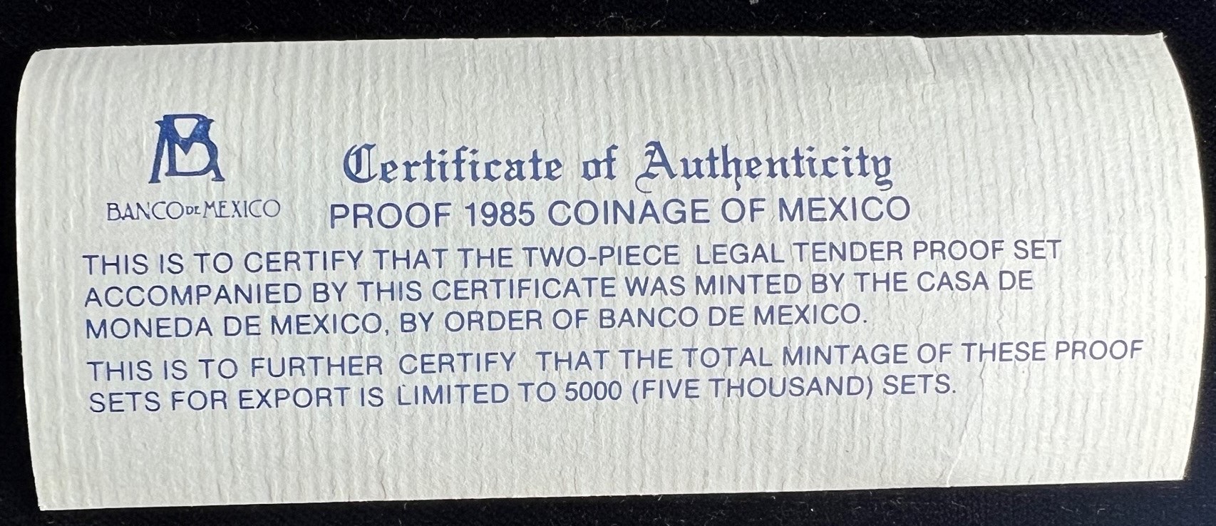 Mexican Coins Mint & Proof Sets Mint & Proof Sets 500 Peso & 1000 Peso Proof Set 1985 Mo 0136477 Mint & Proof Sets 500 Peso & 1000 Peso Proof Set 1985 Mo 0136477Mint & Proof Sets 500 Peso & 1000 Peso Proof Set 1985 Mo 0136477 - Image 3