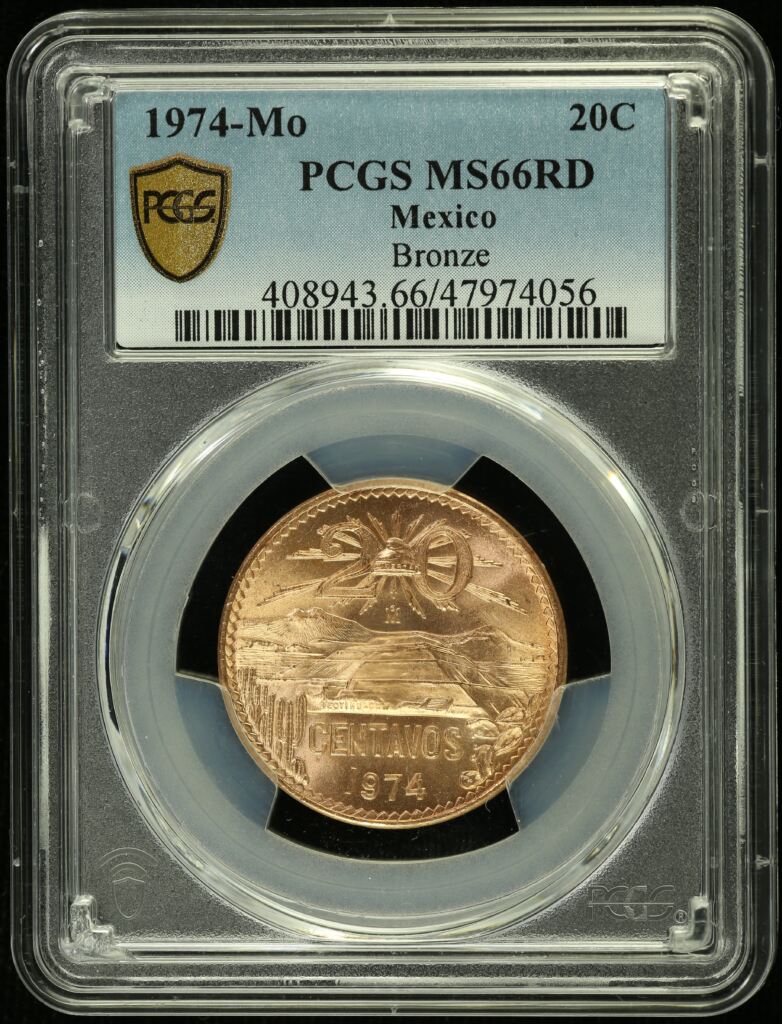 20 Centavo  Mexican Coins  Modern Silver & Minors Modern Silver & Minors 20 Centavo 1974 Mo PCGS MS66RD 0136627 Modern Silver & Minors 20 Centavo 1974 Mo PCGS MS66RD 0136627