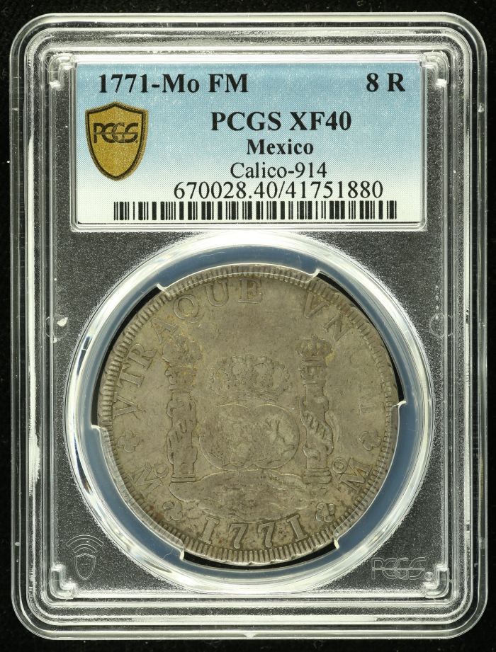 Colonial Silver & Minors 8 Reales 1771 Mo FM PCGS XF40 0136453Colonial Silver & Minors 8 Reales 1771 Mo FM PCGS XF40 0136453