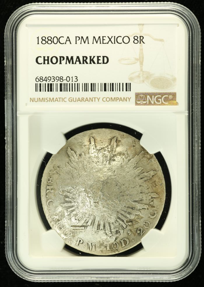 Chopmarked 8 Reales 1880 Ca PM NGC CHOPMARKED 0136536Chopmarked 8 Reales 1880 Ca PM NGC CHOPMARKED 0136536