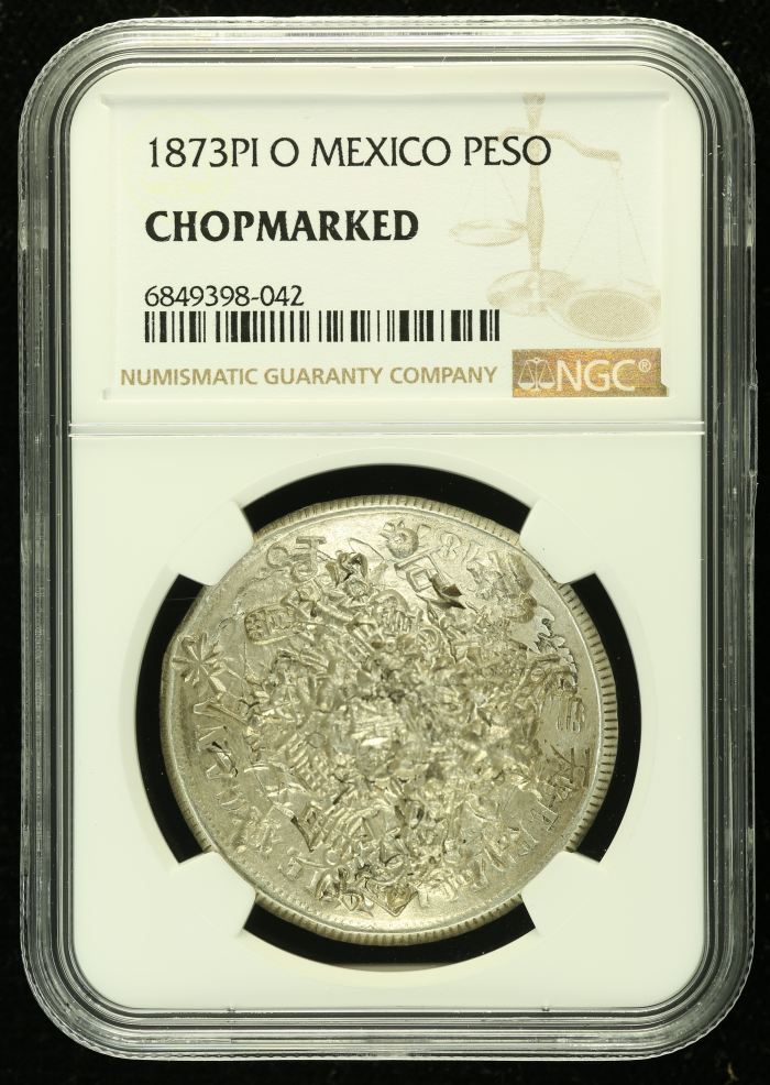 Chopmarked Peso 1873 Pi O NGC CHOPMARKED 0136527Chopmarked Peso 1873 Pi O NGC CHOPMARKED 0136527