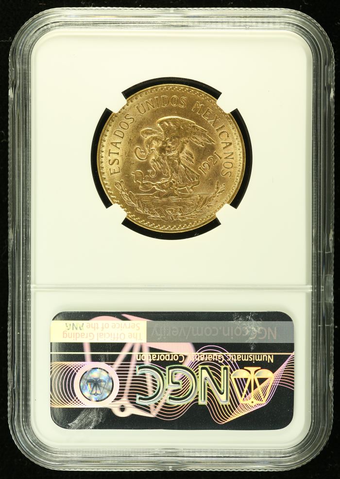 Modern Gold 20 Pesos 1921/11 NGC MS64 0136478Modern Gold 20 Pesos 1921/11 NGC MS64 0136478 - Image 2