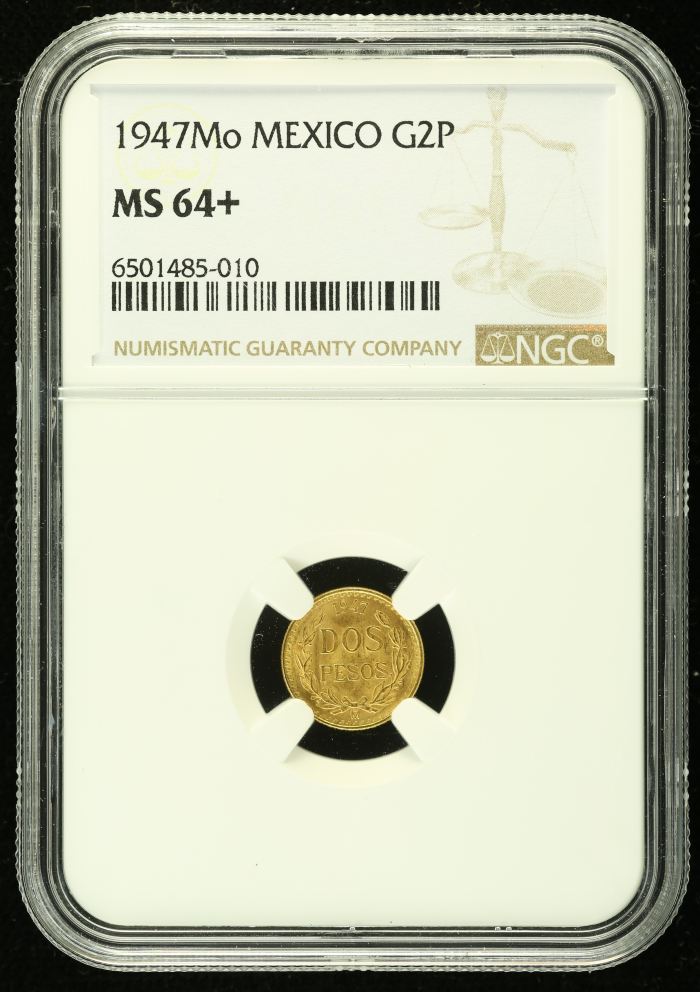 Modern Gold 2 Pesos 1947 Mo NGC MS64+ 0136481Modern Gold 2 Pesos 1947 Mo NGC MS64+ 0136481