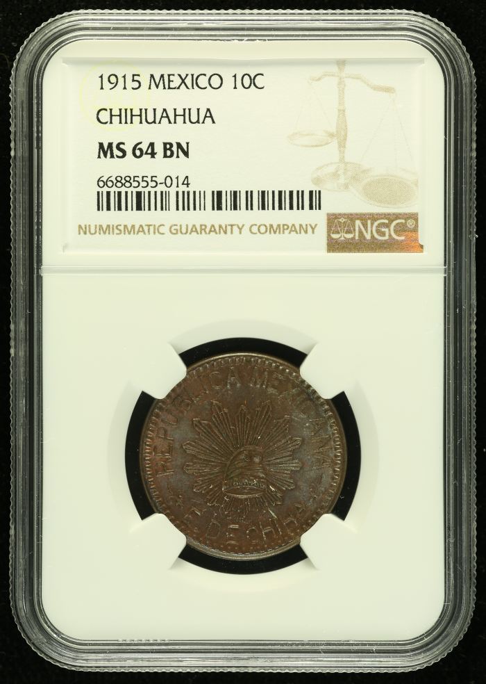 Chihuahua 10 Centavo 1915 Chihuahua NGC MS64BN 0136514Chihuahua 10 Centavo 1915 Chihuahua NGC MS64BN 0136514