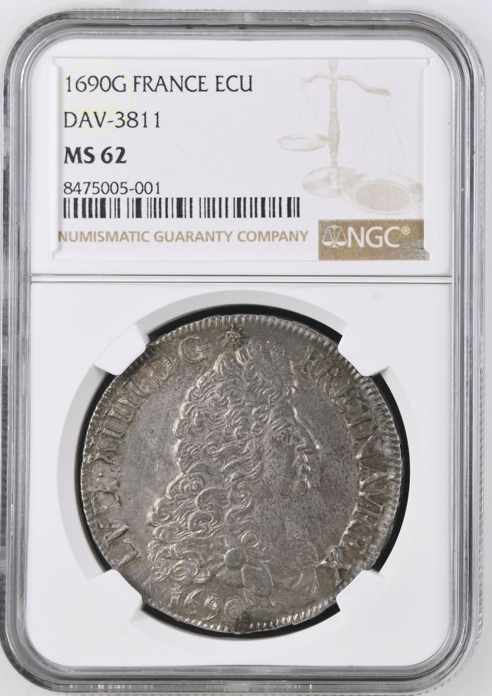 France Ecu 1690 G NGC MS62 DAV-3811 0136907France Ecu 1690 G NGC MS62 DAV-3811 0136907