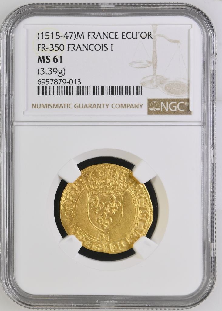 France Ecu d or (1515-47) M NGC MS61 FR-350 0136928