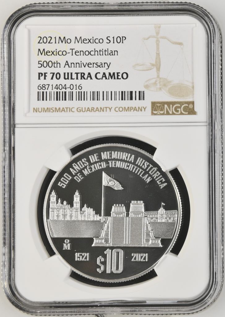 Modern Silver & Minors 10 Peso 2021 Mo NGC PF 70 ULTRA CAMEO 0137405