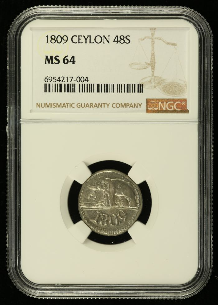 Ceylon 48 Stuiver 1809 NGC MS64 0137144Ceylon 48 Stuiver 1809 NGC MS64 0137144