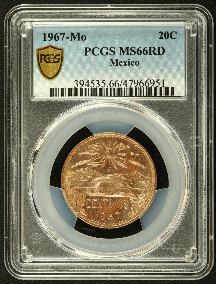 Modern Silver & Minors 20 Centavo 1967 Mo PCGS MS66RD 0137076Modern Silver & Minors 20 Centavo 1967 Mo PCGS MS66RD 0137076