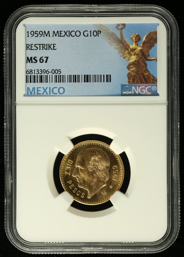 Modern Gold 10 Peso 1959 M NGC MS67 f_34626