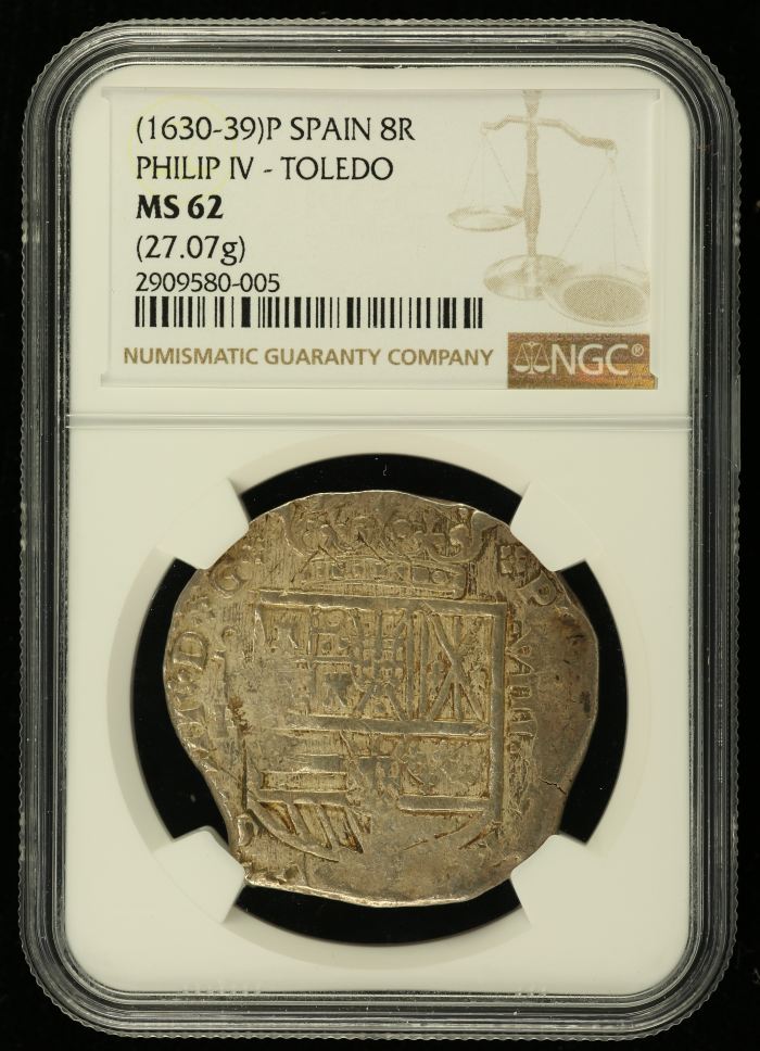 Spain 8 Reales (1630-39) P NGC MS62 0137810Spain 8 Reales (1630-39) P NGC MS62 0137810
